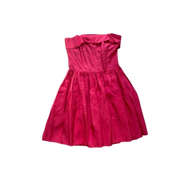 Vintage Dresses & Skirts - Vintage 1980's Mini Hot Pink Prom Formal Dress Ruffle Party Corset Princess 9/10